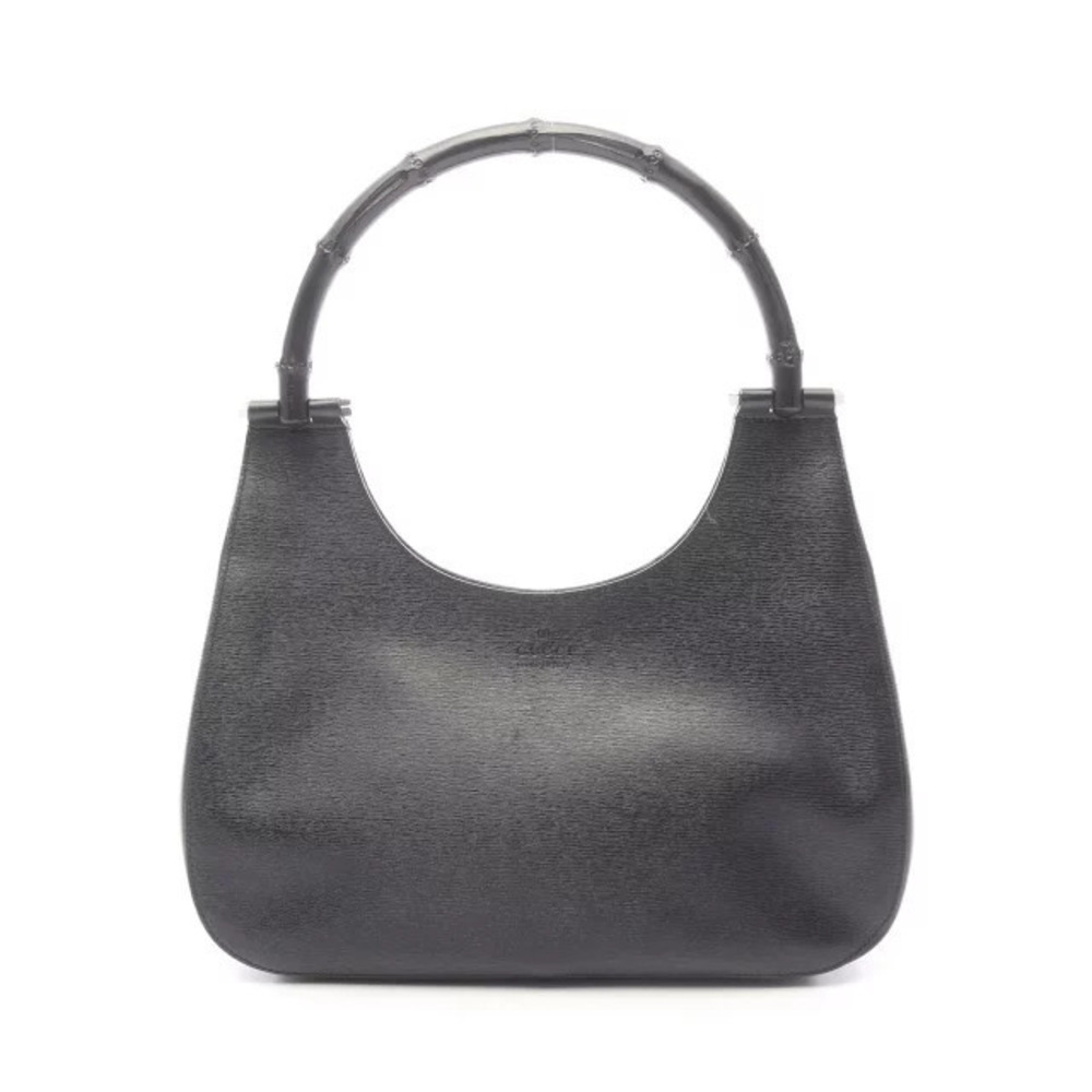 Gucci Bamboo Handbag Leather Black